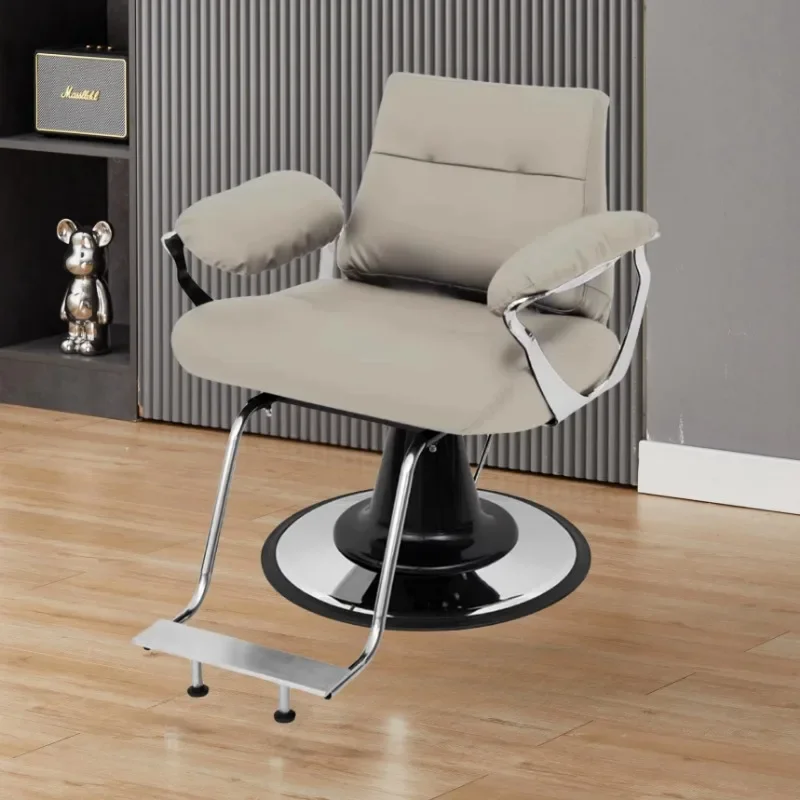 Ergonomic Hair Special Lifting Barber Chair Rotating Beauty Barber Chair Solid Wood Sillas De Barberia Salon Equipment Furniture