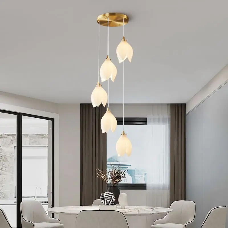 

Nordic Petal LED Pendant Light for Living Dining Room Coffee Tables Designer Bedroom Bedside Chandelier Home Decor Light Fixture