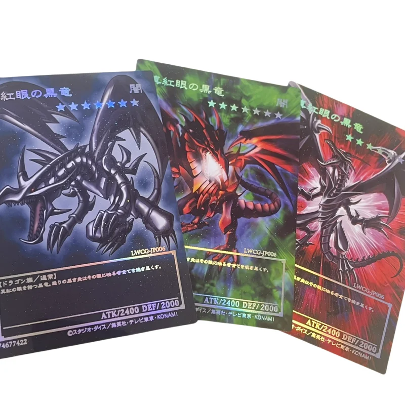 

1Pcs/Set Yu Gi Oh Cards ACG Red-Eyes Black Dragon Anime Game Characters Self Made Collection Laser Embossed Cards DIY Toys Gift