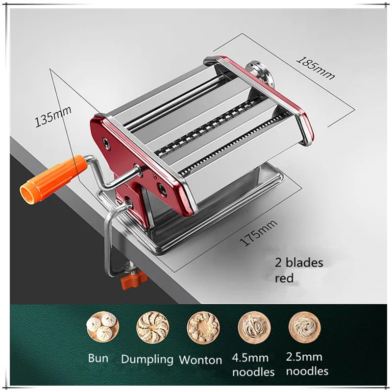 Multifunctional manual stainless steel noodle machine Household dough press machine manual pasta machine