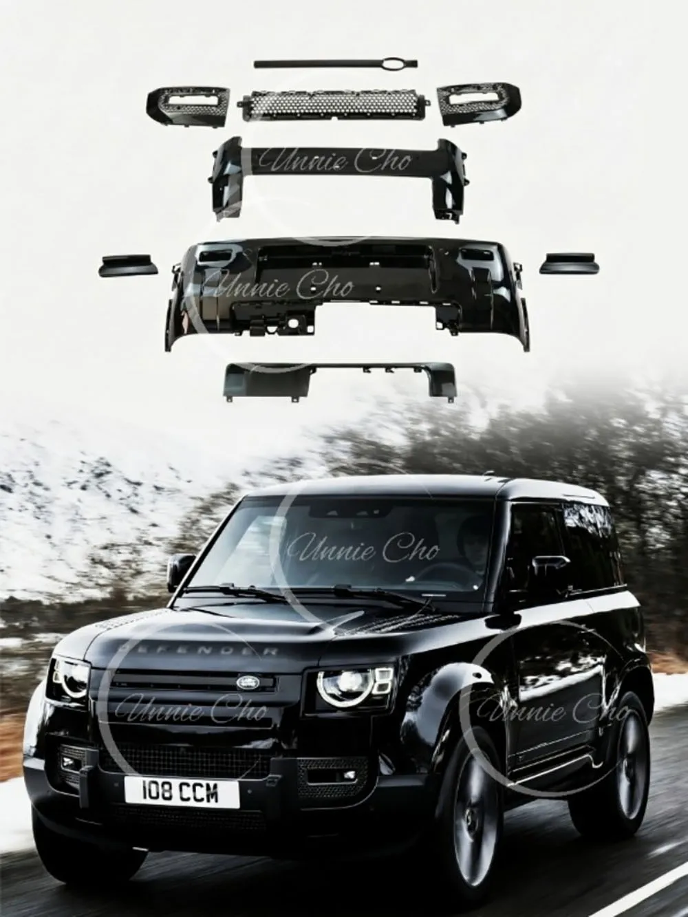 Voor Defender Glanzend Zwart Body Kits Bumper Guard Voor Land Rover Defender 90 110 L663 Accessoires 2020 2021 2022 2023 2024 2025 - afbeelding 2