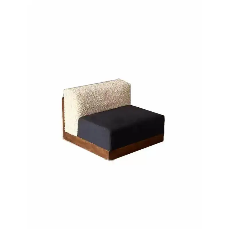 Modern Chinese Style Solid Wood Fabric Single Sofa Leisure Designer Furniture