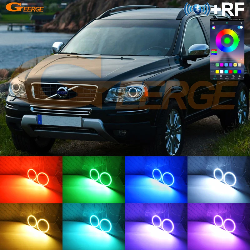 Para Volvo XC90 I 2008 2009 2010 2011 2012 2013 2014 RF aplicación remota BT Ultra brillante multicolor RGB LED Angel Eyes Kit anillos Halo