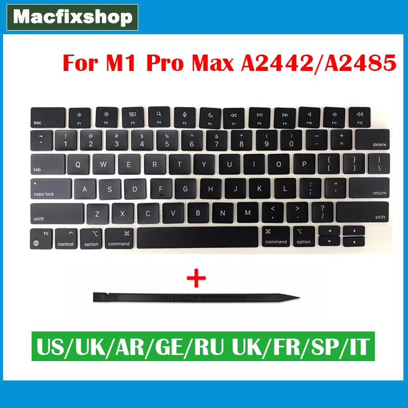 Original Laptop A2485 A2442 Keys Cap US UK AR GE RU FR SP IT For Macbook Pro M1 Max Retina 14