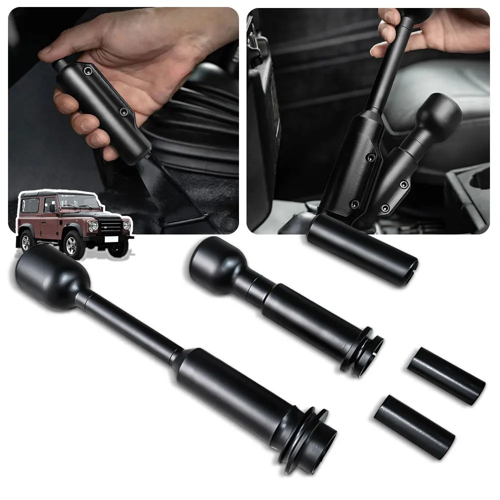 Silver Black Aluminum Gear Shift Handbrake Transfer Lever 3PCS Kit for Land Rover Defender Enhanced Durability & Premium Look