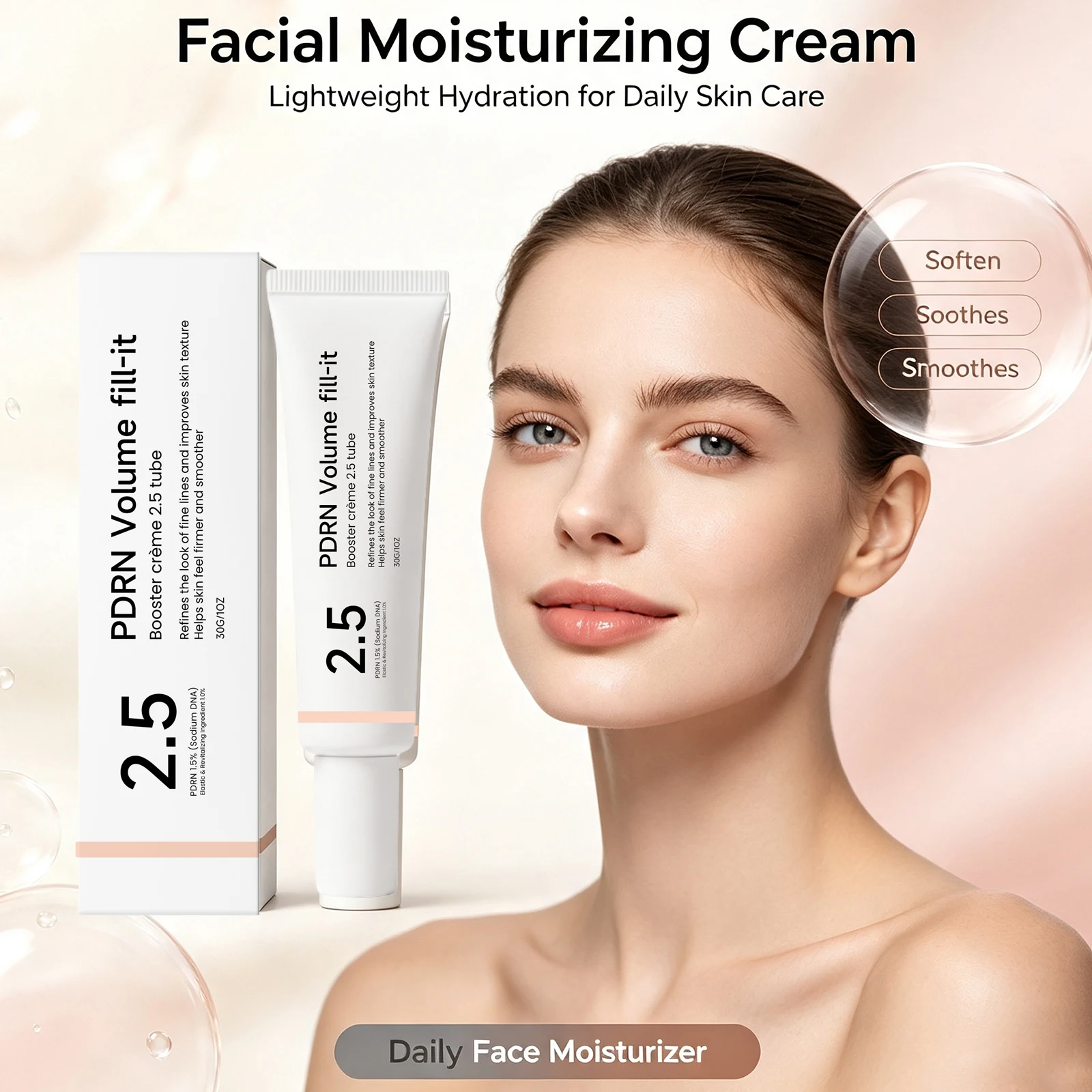 PDRN Firming Face Cream Smoothing Fine Lines Barrier Repair Plump & Fill Fine Lines Boost Skin Elasticity Nourishing Moisturizer