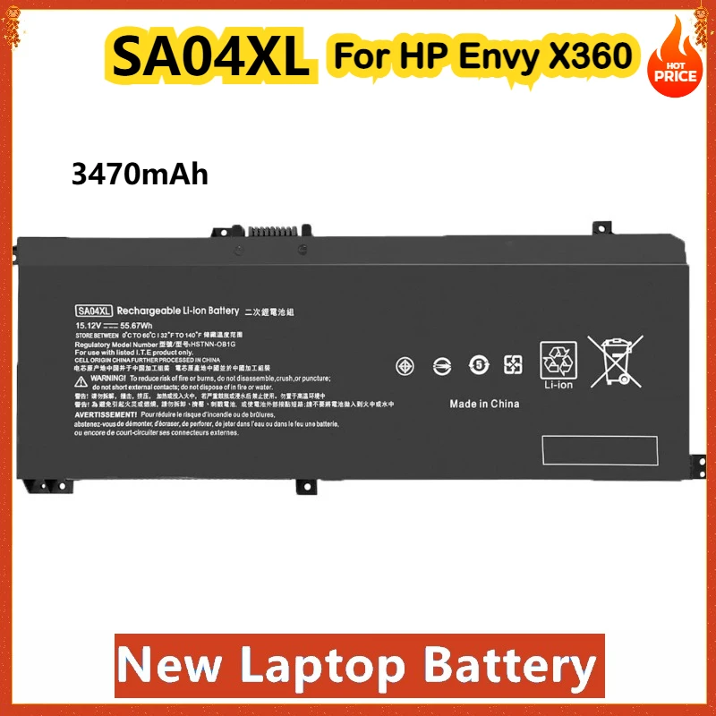 

SA04XL Laptop Battery For HP Envy X360 15-DR000 15-DS000 17-CG000 15Z-DS100 Notebook L43267-005 HSTNN-0B1G TPN-W142