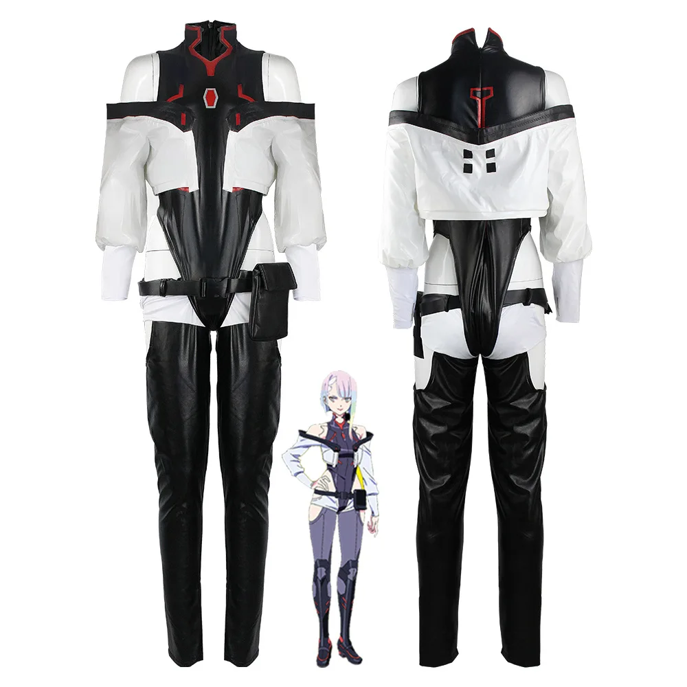 5PCS Cosplay Anime Punk Lucy Cosplay Costume Bodysuit Jumpsuits Jacket Full Suit Halloween Costumes for Women Men Sexy