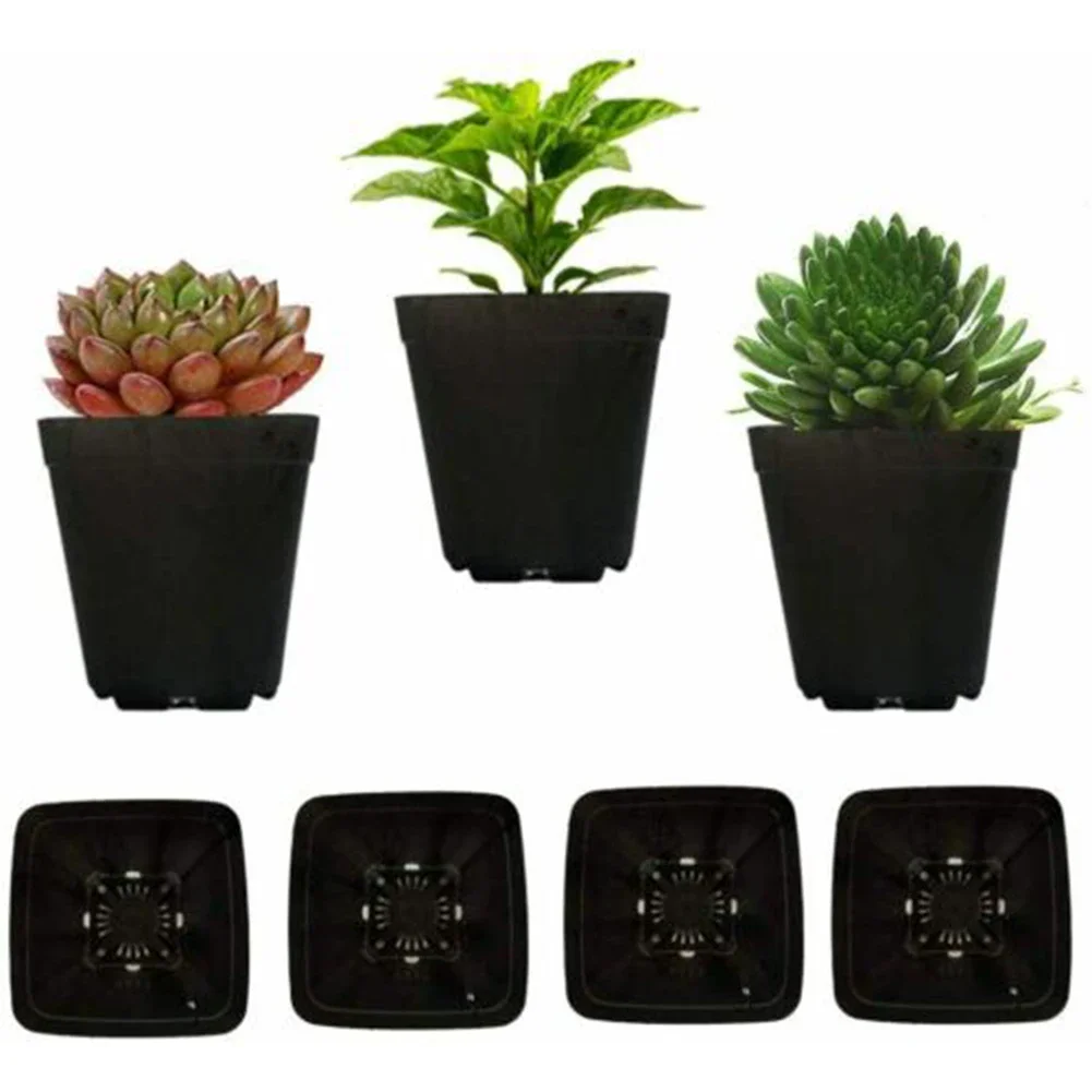 Boxes Keep Soil Drained Square Flowers Pots Plastic Potted Drained Garden Reusable Set Succulents W/ Drain Tray