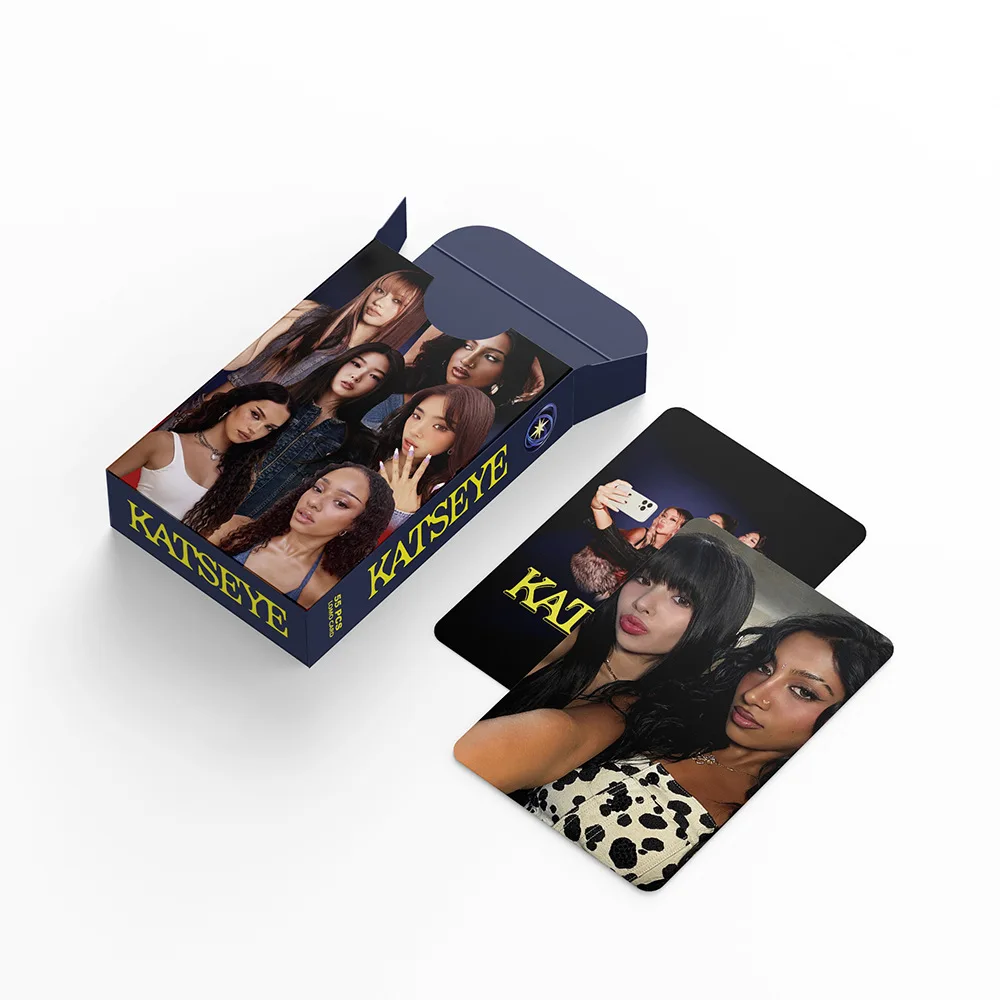 55Pcs/Set Kpop Idol KATSEYE New Series Lomo Cards Postcards Daniela Yoonchae Lara Sophia Manon Megan VIP Fans Gifts Collection