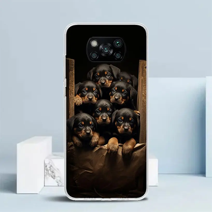 Rottweiler Dog Rottie Silicon Call Phone Case For Xiaomi Poco X3 Nfc X5 X6 F6 F5 Pro M5S M5 X4 F4 GT M4 M3 F3 F2 F1 M2 Cover X3 