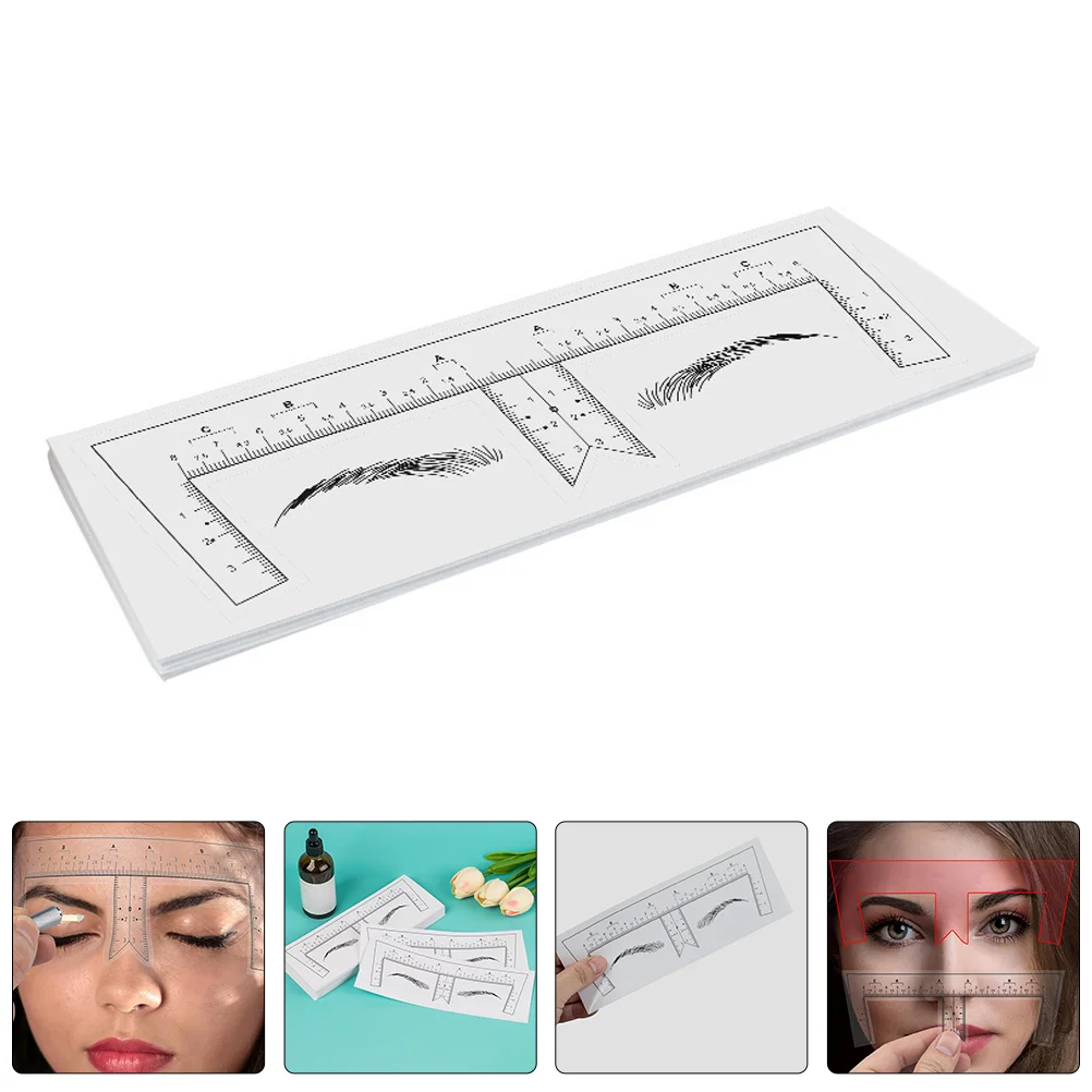 10 Pcs Eyebrow Design Ruler Drawing Tool Measuring Transparent Measurement Template