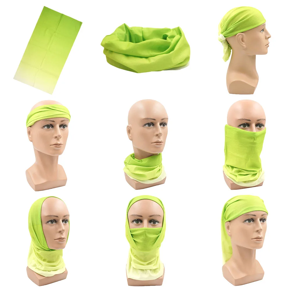 Green Face Bandanas Cover Hiking Neck Gaiter Men Women Running Camping Outdoor Headband Thin Seamless Tube Cycling Head Scarf