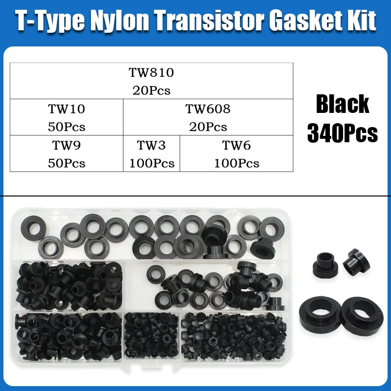 Weiße, schwarze T-Typ-Nylon-Stufen-Unterlegscheibe/konkav-konvexe Gewindebuchse, isolierende Pellets, TW3, TW6-TW16, Transistoren, Kornabstandshalter – Detail 12