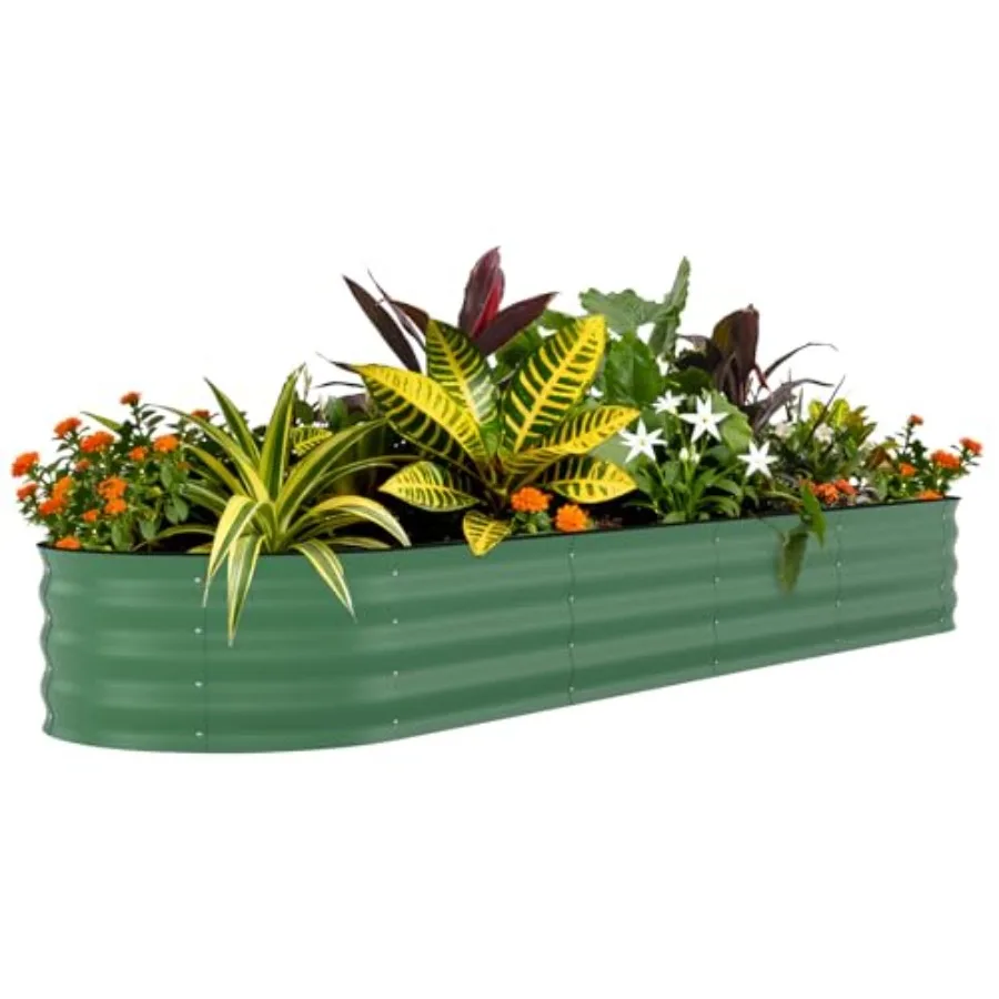 

Galvanized, 8x2x1.5FT Heavy Duty Metal Planter Box with Rubber Safety Edging, Large Outdoor Garden Bed for Vegetables and Flowe