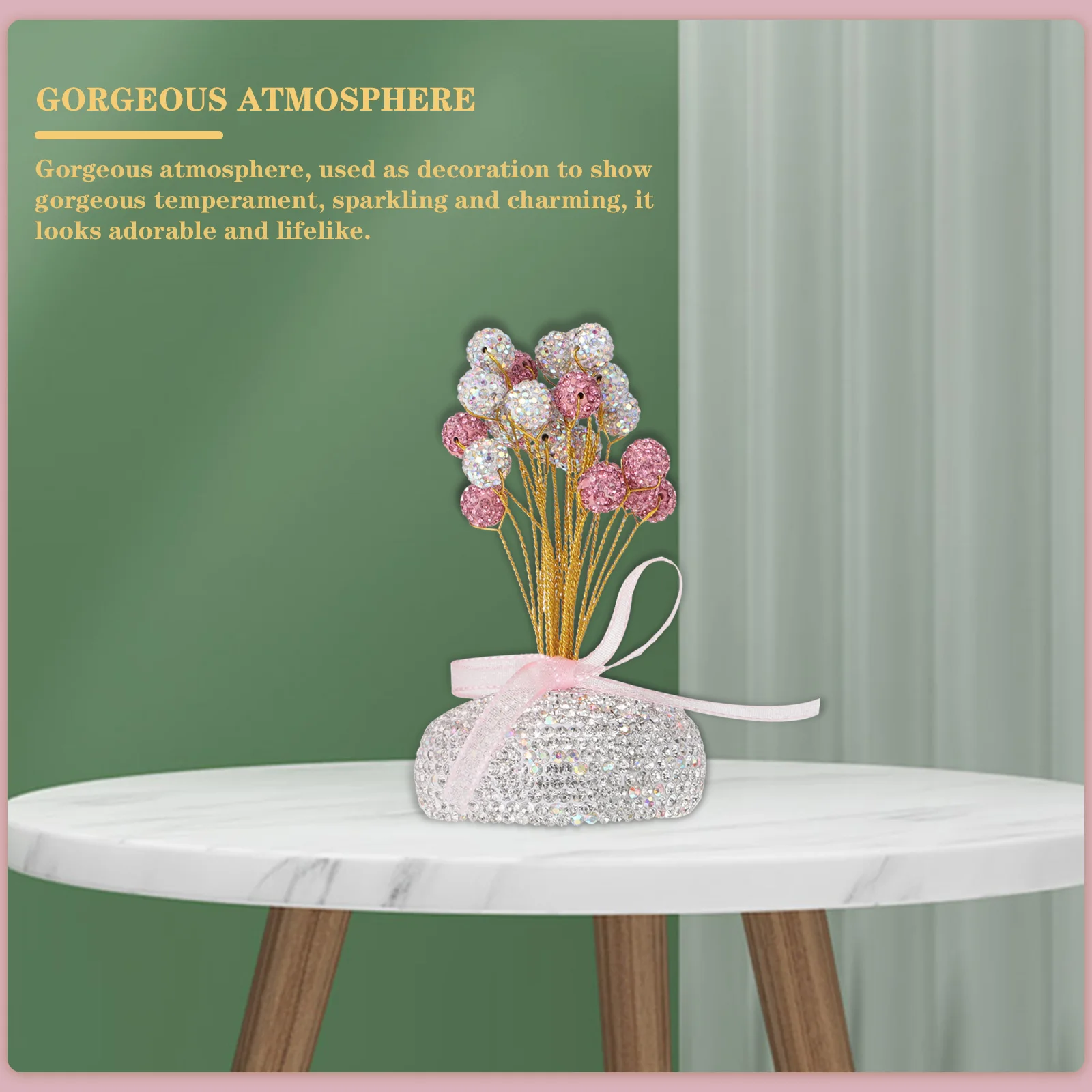 

1Pcs Water Drill Ornaments Cute Gypsophila Craft Decor for Car Desk Table Home Office Birthday Gift Rhinestone Decoration