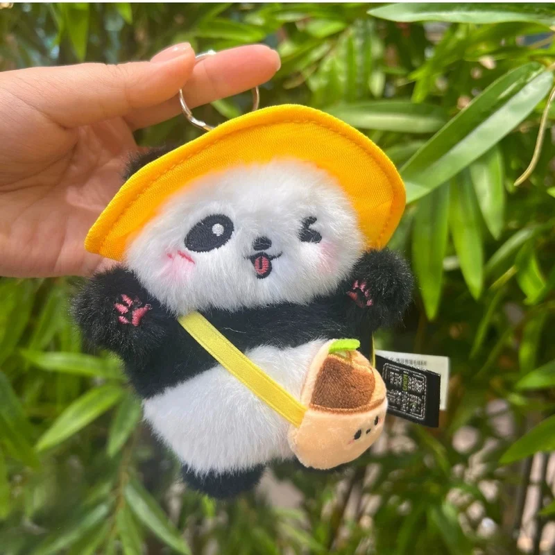 Cute Candy-Colored Panda Plush Toy Pendant Bag Plush Keychain Decoration Gift Stuffed Animal Plush Toy Fun Birthday Present