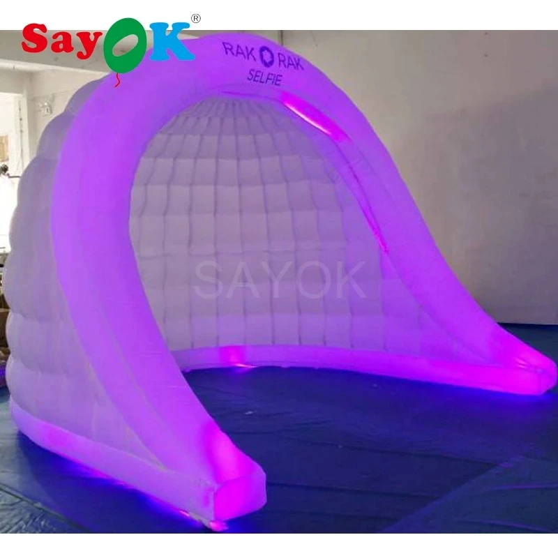 SAYOK-Tente Gonflable avec Lumières LED, 3x2.5mH, AngiLuna, Selfie Shell, ix, Événements, Spectacle, Mariage, Extérieur