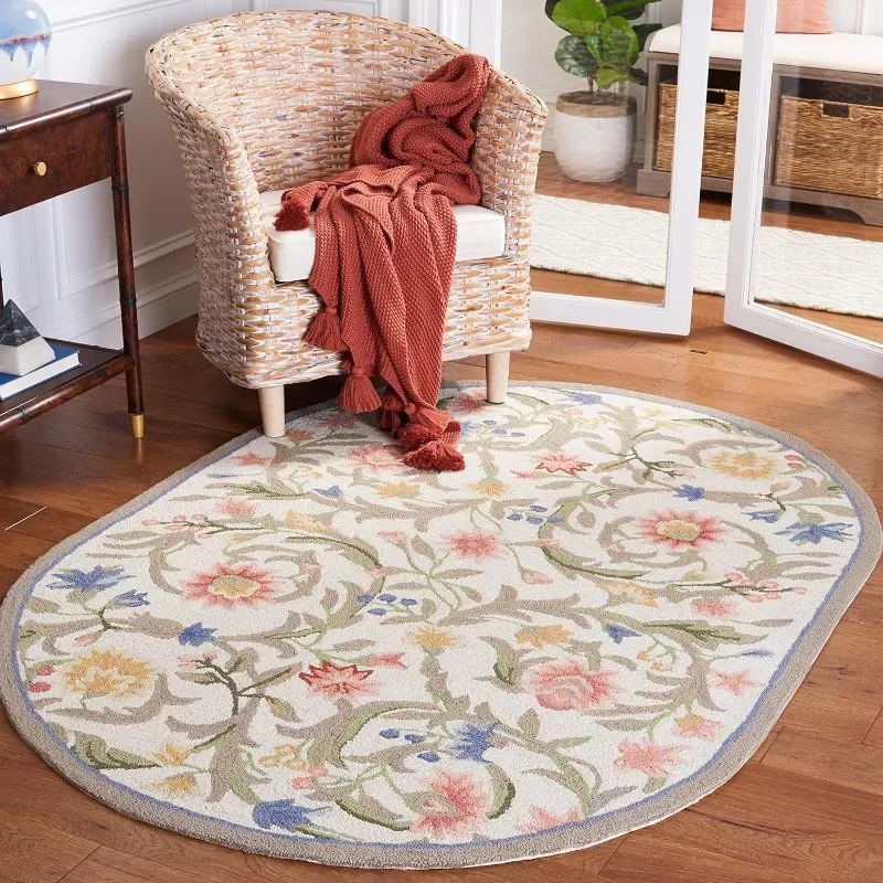 

Area Rug - Hooked French Country,Ideal for High Traffic Areas in Living Room, Bedroom