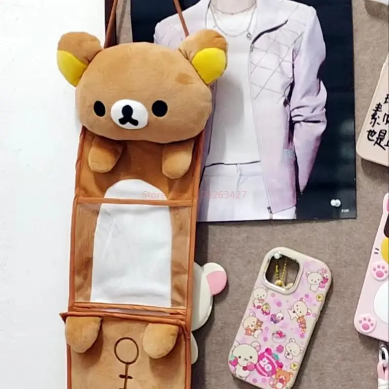 Hot Kawaii Rilakkumas แขวนผนังกระเป๋าการ์ตูน Rilakkumas Bear Brother ประตูแขวนกระเป๋าขนาดใหญ่ความจุ Sundries กระเป๋า