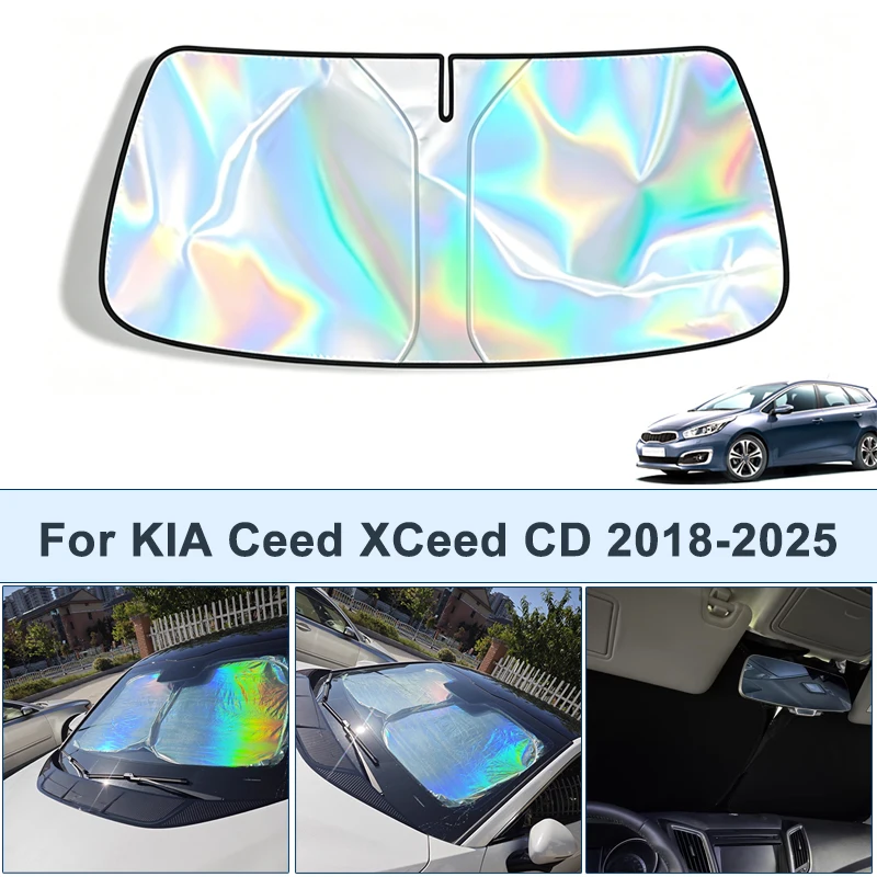 

Foldable Front Windshield Sun Shade For KIA Ceed XCeed CD 2018-2025 UV Reflective Sun Protection Cover Car Interior Accessories