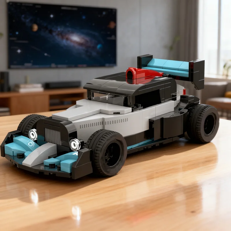 290ピース-moc-f1-ホットロッド-メルセデス-シティチャンピオンズ-モデル-ビルディングブロック-おもちゃ-組み立て-クリスマスギフト-教育-3d-diy-ディスプレイ