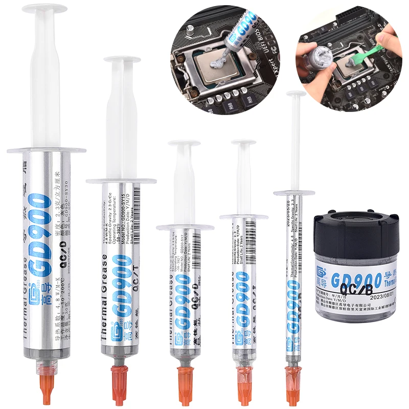 1pc 1/7/15/30g GD900 Thermal Conductive Grease Paste Silicone Plaster Heat-Dissipating Heatsink Compound For PC/CPU/GPU/LED/VGA