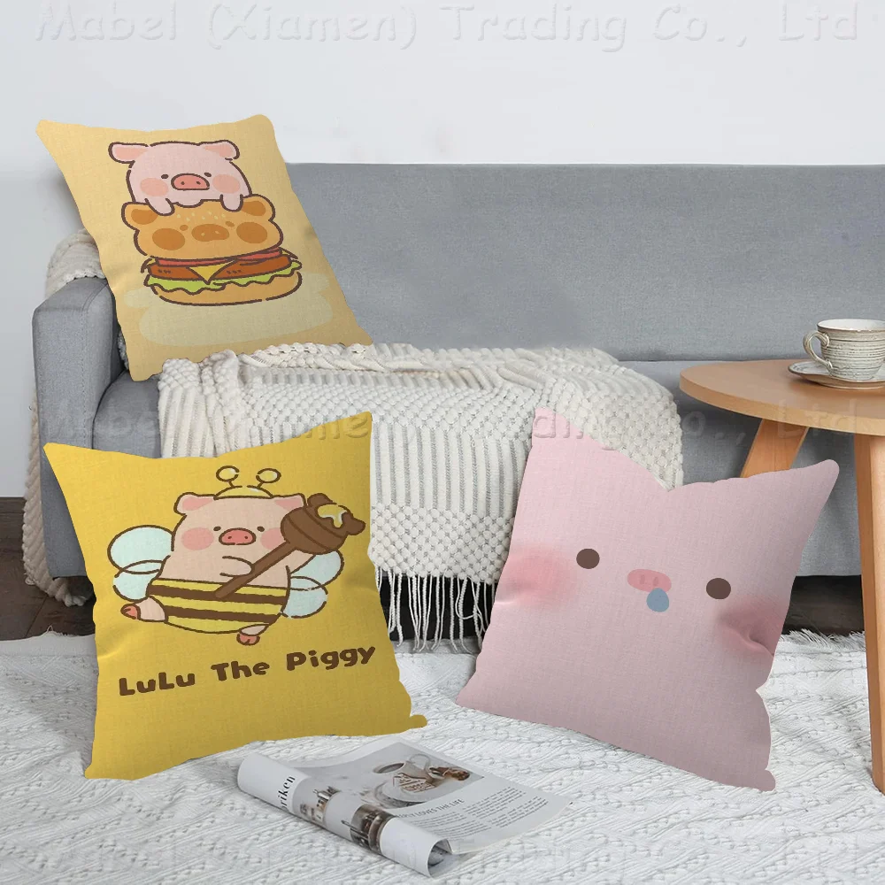 Cute Little Piggy Pillowcase Toon Gift Cushion Cover Bedroom Home Sofa Chair Seat Decor Pillow Case