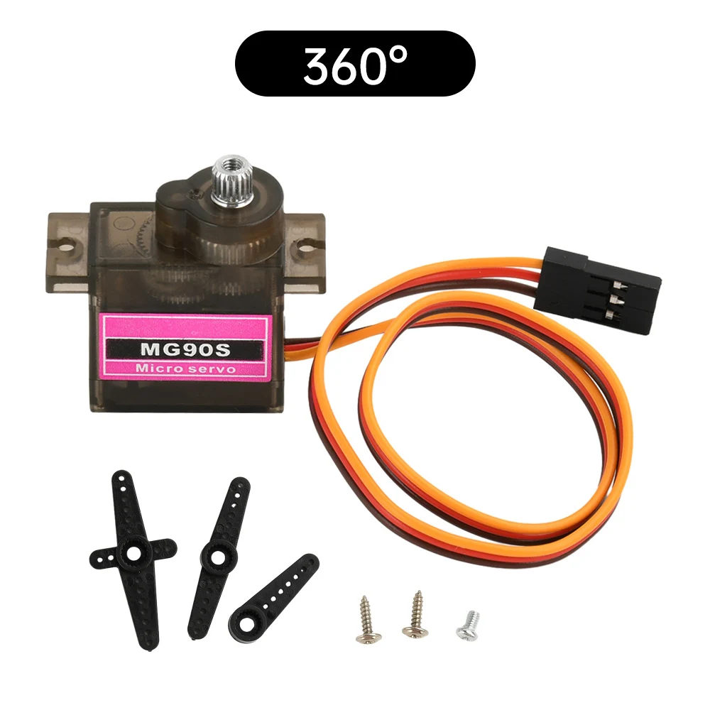 MG90S Mikro analogowa przekładnia kierownicza 12g Metalowa przekładnia kierownicza 180 ° /360 °   Obrót stosowany do sterowania przegubem robota łodzi RC helikopter UAV