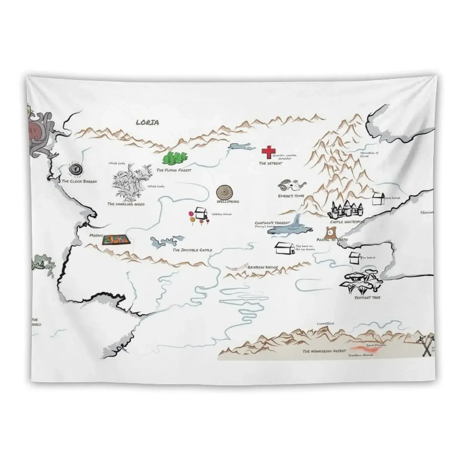 Fillory Map (with Hand Writing Quest) Tapestry Room Decor Tapete For The Wall Home Decorations Aesthetic Tapestry