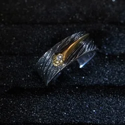 Original 925 Thai Silver Shining Mens Rings Inlay Crystal Meteor Series Couple Ring Banquet Jewelry Gift for Boyfriend