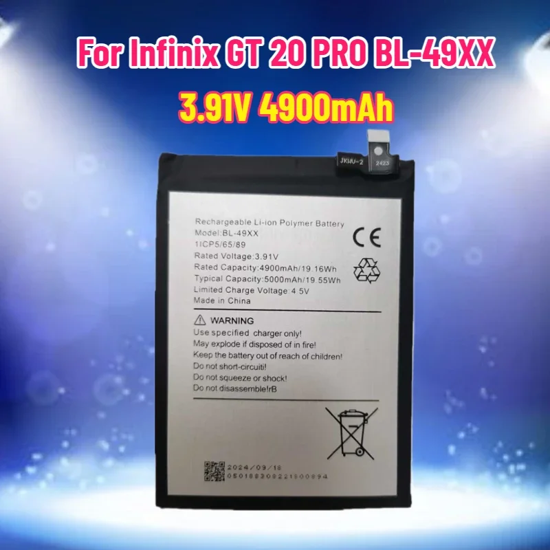 SWZY Battery 3.91V 4900mAh BL-49XX For Infinix GT 20 PRO BL-49XX Mobile Phone Batteries Bateria