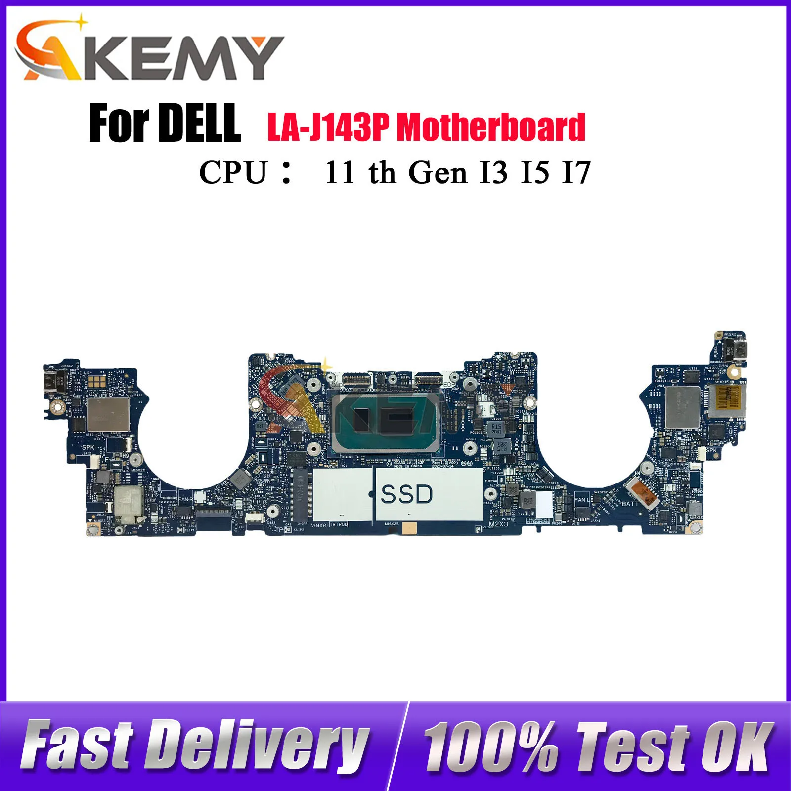 

Материнская плата для ноутбука Dell XPS 13 9310 GDA30 LA-J143P с процессором I3 I5 I7, 8 ГБ/16 ГБ/32 ГБ ОЗУ 0DXP1F протестирована нормально