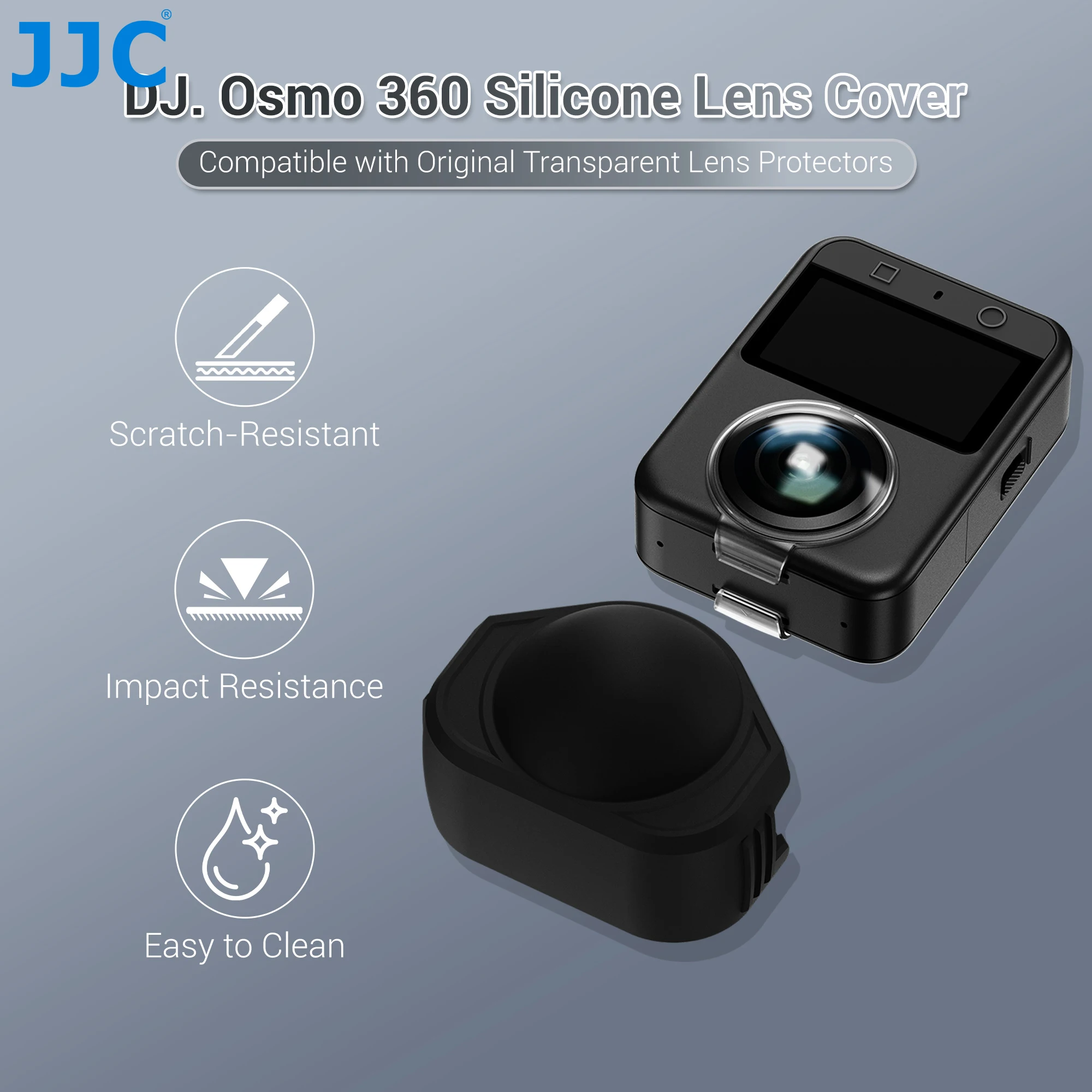 JJC Silicone Lens Cover for DJI Osmo 360 Protective Cover Compatible with DJI Osmo 360 Silicone Cap Protect Shockproof Dustproof