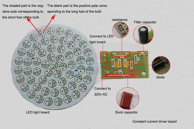 Lampadine a Led lampada a LED elettronica Kit fai da te PCB circuito elettronico modulo di produzione fai da te Kit parti 38 pezzi 60 pezzi 88 pezzi