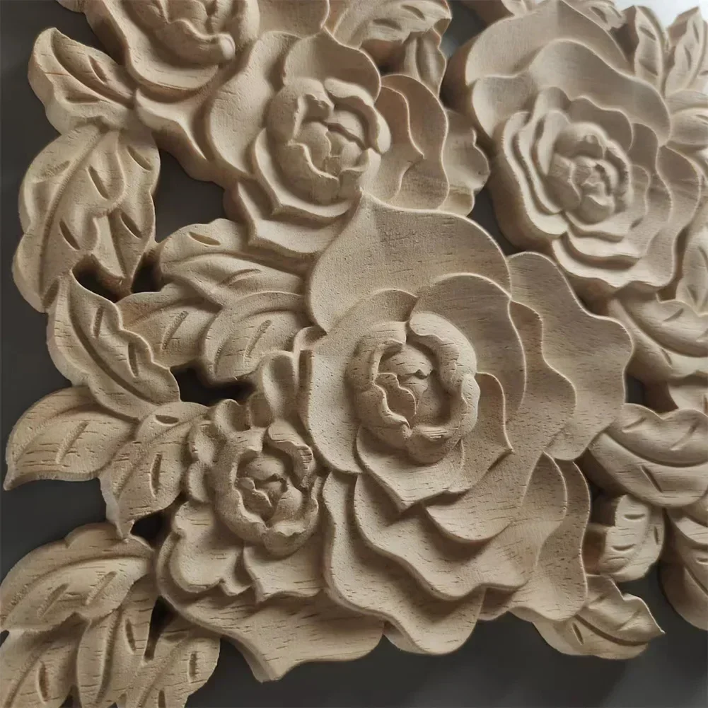 バラの花の彫刻,木製のドアのクローゼット,ヴィンテージスタイル