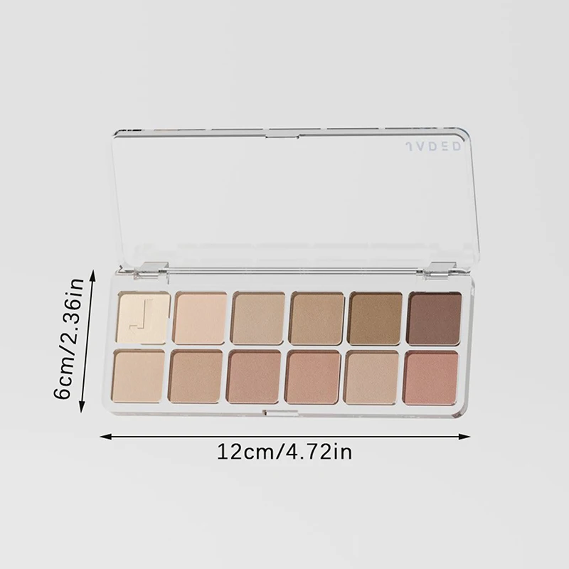 Matte Pearl Eyeshadow para meninas, Eye Shadow Plate para iniciantes, bandeja de maquiagem, destaque de escultura, acessórios cosméticos, 12 cores