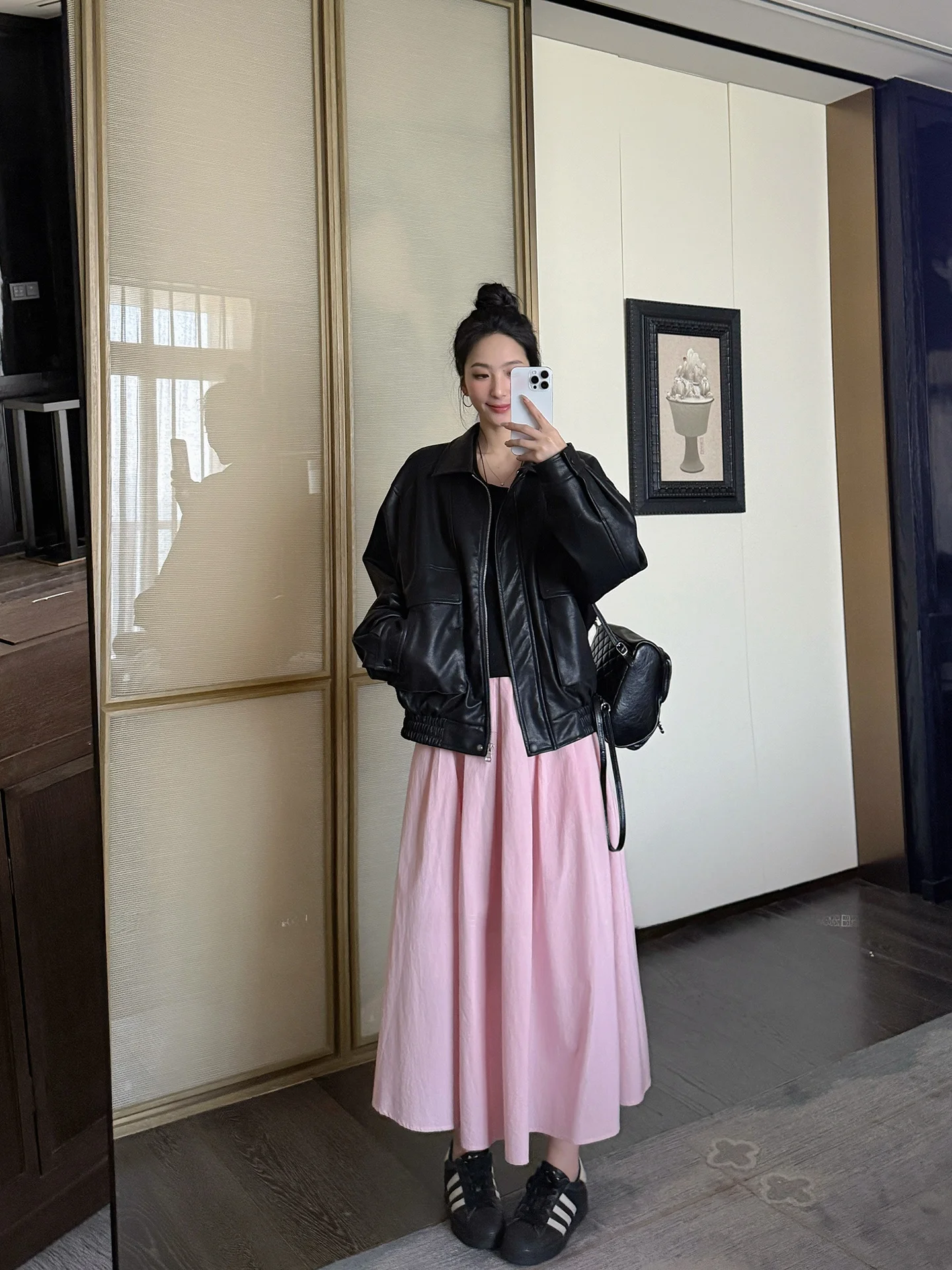 

High Waist Elastic Waist Long A-Line Casual Umbrella Skirt for Women Spring Summer New Sle Ele Ladylike f-length Skirts