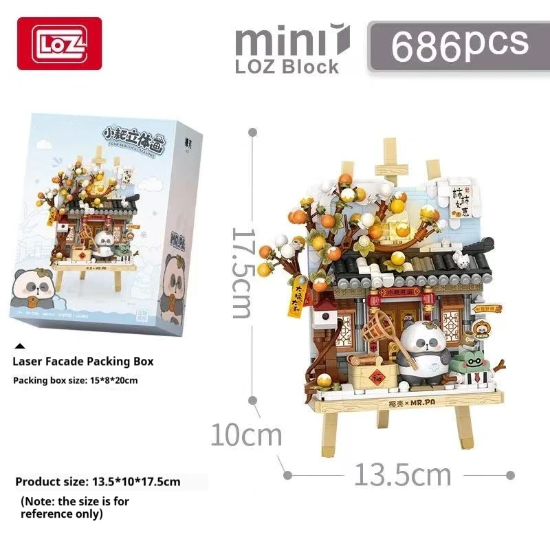 LOZ Four Seasons Scene Panda Stereo Model Assembled Ornaments