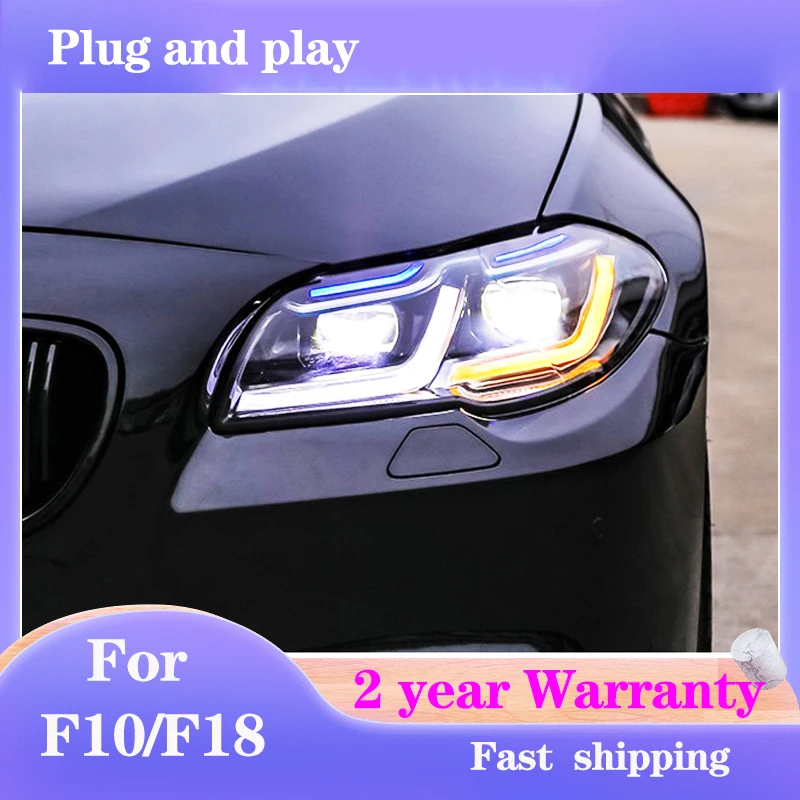 Car Lights For F10 5 Series 2011-2016 F18 Head Lights Upgrades G38 Design LHD And RHD Version DRL Dynamic Turn Signal Lamp