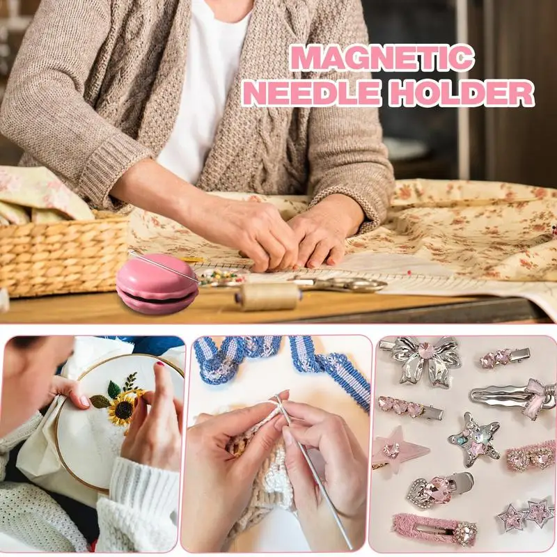 Needle Minder Magnet Magnetic Pin Holder Macaron Needle Holder Magnetic Needle Minder Needlework Magnetic needle holder