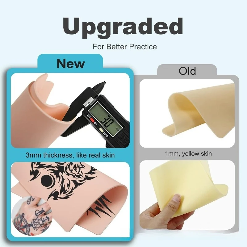 

3mm Thick Tattoo Practice Skin Small Silicone Blank Tattoo Skin Double sided Eyebrow Tattoo Practice Skin Tattoo
