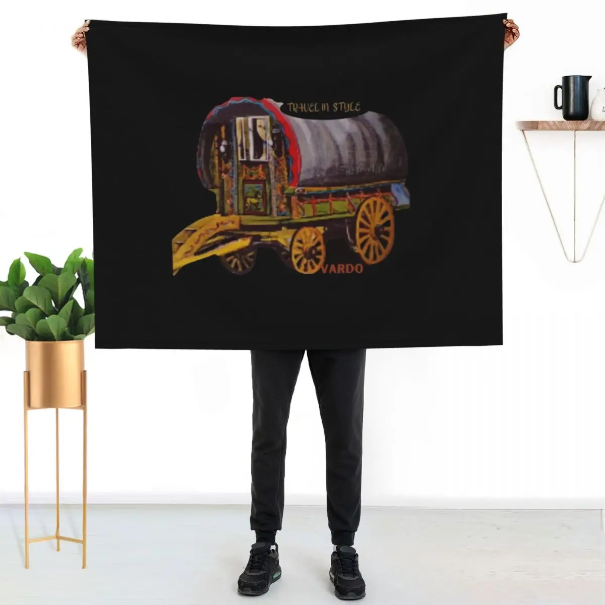 romany, gypsy, traveller vardo , bowtop caravan Throw Blanket Hairys Decorative Beds Hairy Soft Big Blankets