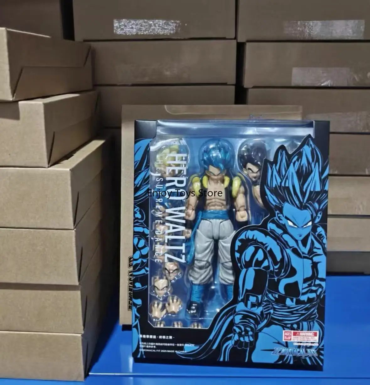 

In Stock Gogeta Blue Horse Hero Waltz Ultimate Dance Movable Figure with Bonus