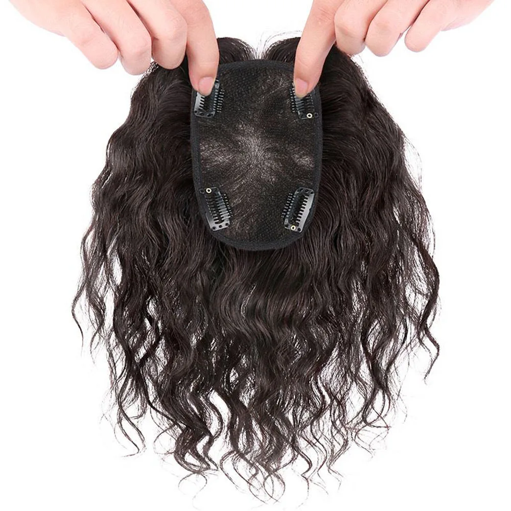 

Швейцарская кружевная основа, топпер для человеческих волос, водная волна, мягкая дышащая европейская часть волос Remy, завязанная вручную женская парик с зажимами