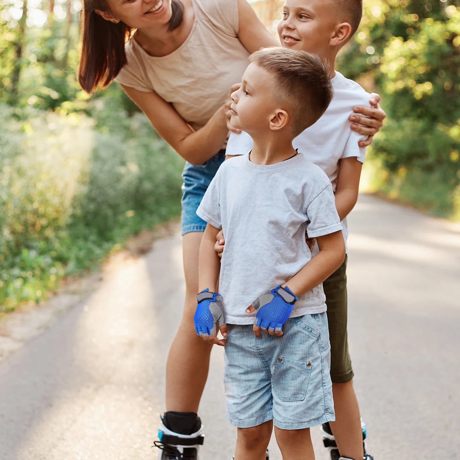 1pcs 1 Pair Half Finger Gloves For Kids Stylish Comfortable Sweat-Absorbing Cycling Gardening Gym Riding Fitness Outdoor Sports