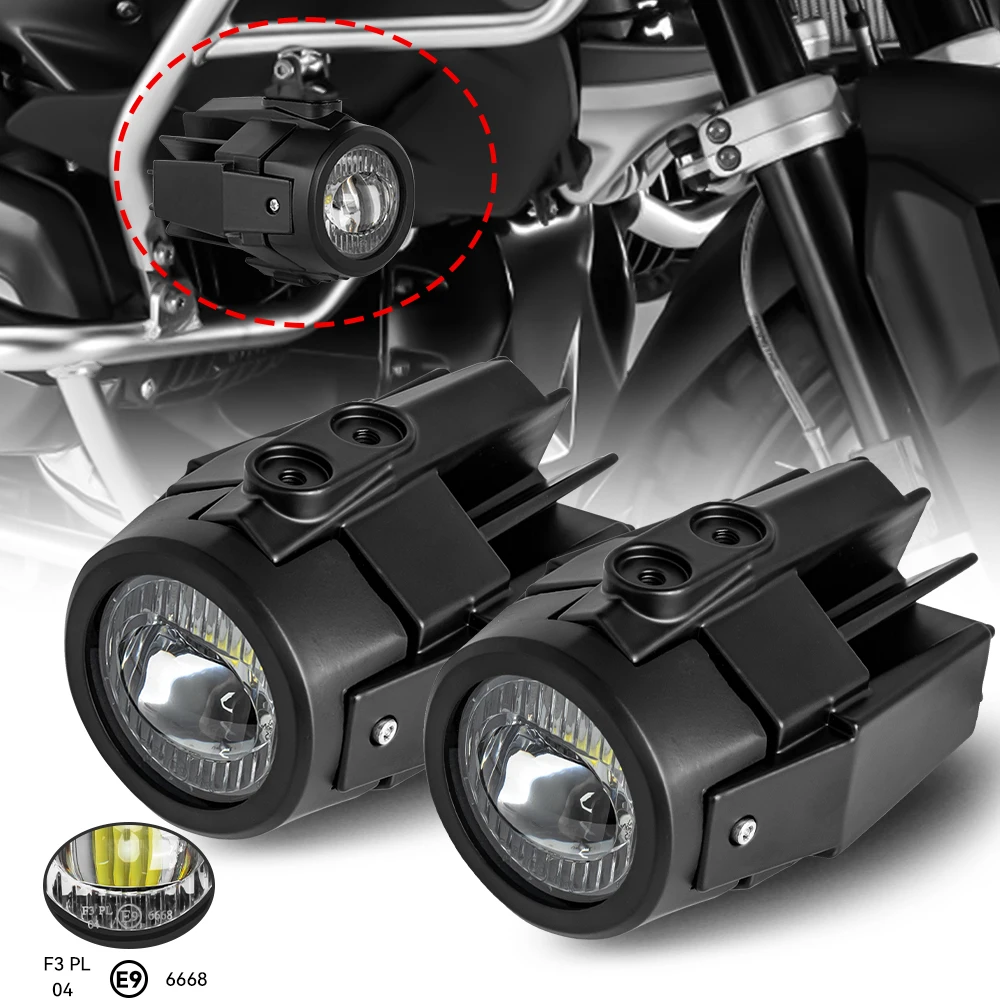 E9 Motorcycle LED Auxiliary Headlight Flipable Fog Light Protector For BMW R1200GS LC R1250GS Adventure R1250RT R1200RT R1250RS
