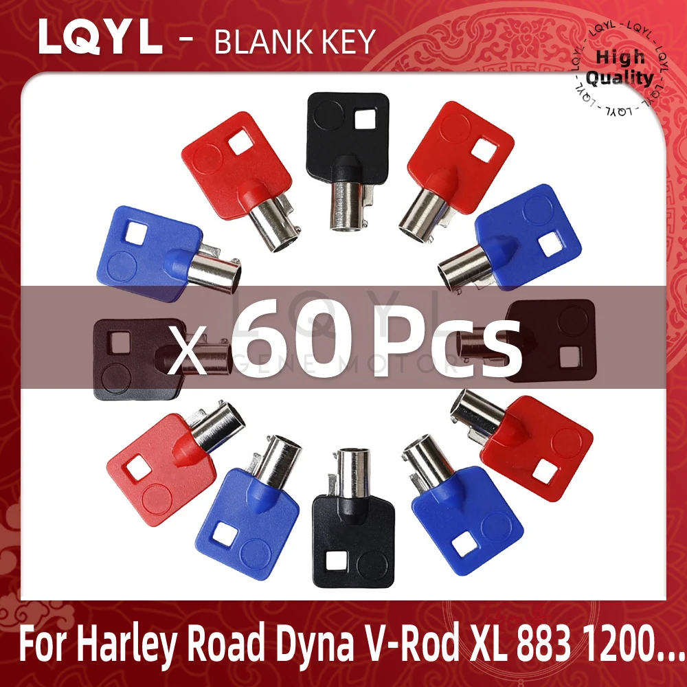 60Pcs New Blank Key Replace Keys For Harley Touring Street Glide Road Glide Road King Dyna Softail Fat Boy V-Rod XL 883 1200 X4