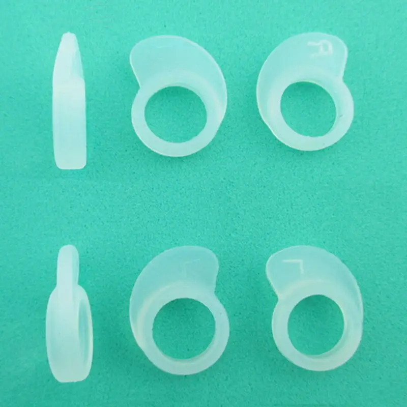 Aipinchun-2 pares de ganchos de silicona para auriculares, tapones para los oídos, accesorios para auriculares, color negro/claro