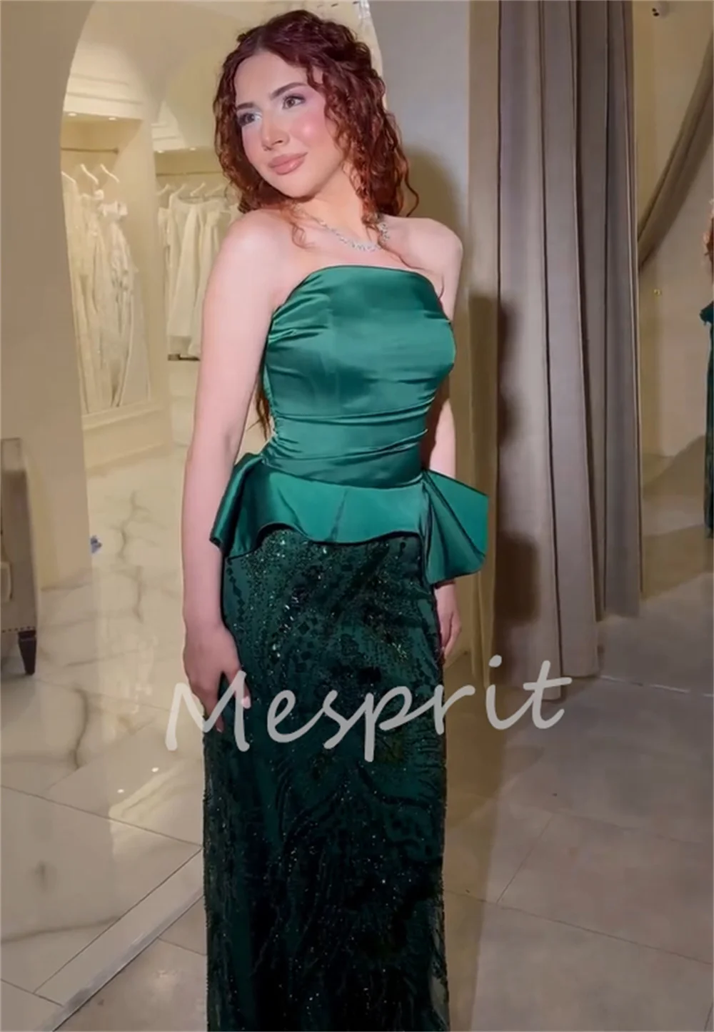 Customized Sparkle Charmeuse Pleat Sequined Straight Strapless Long Bespoke Occasion Evening Dresses Luxury Exquisite